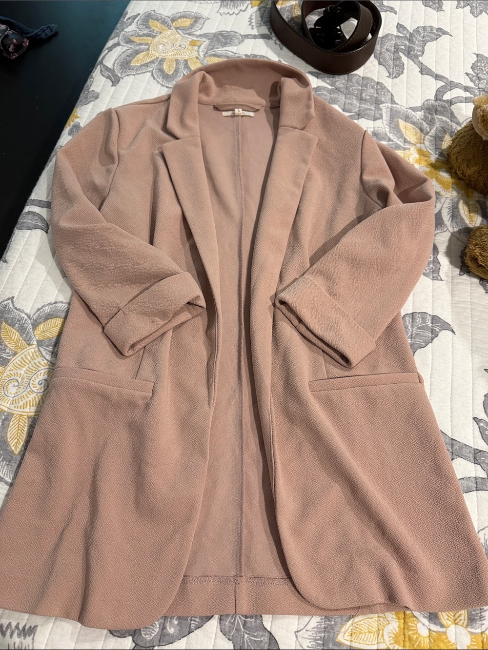 Women's Open-Front Trench Coat in Dusty Rose